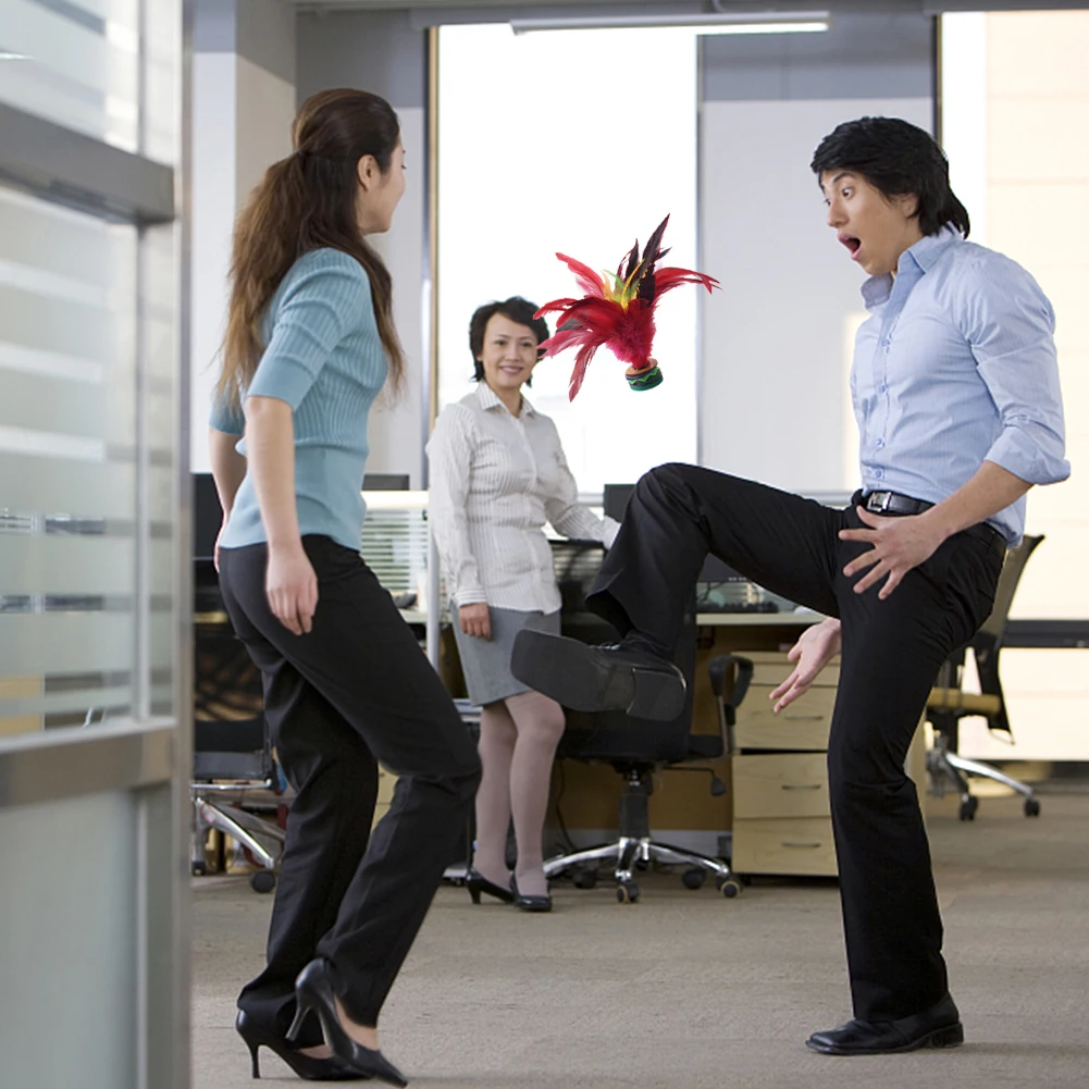 20 سنتيمتر ريشة الريشة يدوية الصنع ريشة الدجاج الريشة المحمولة القدم ركلة عقارب ريشة الريشة لعبة في الهواء الطلق