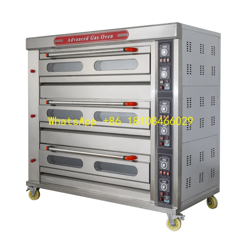 

Baking Deck Oven Electric Pizza Oven for Bakery 3 Deck 6/9/15 Trays Bread