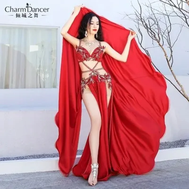 Belly Dance Costume Woman Festival Outfit Fancy Handmade Beads Ballroom Bra Long Skirt Performance Outfit 2023 Female Clothing O