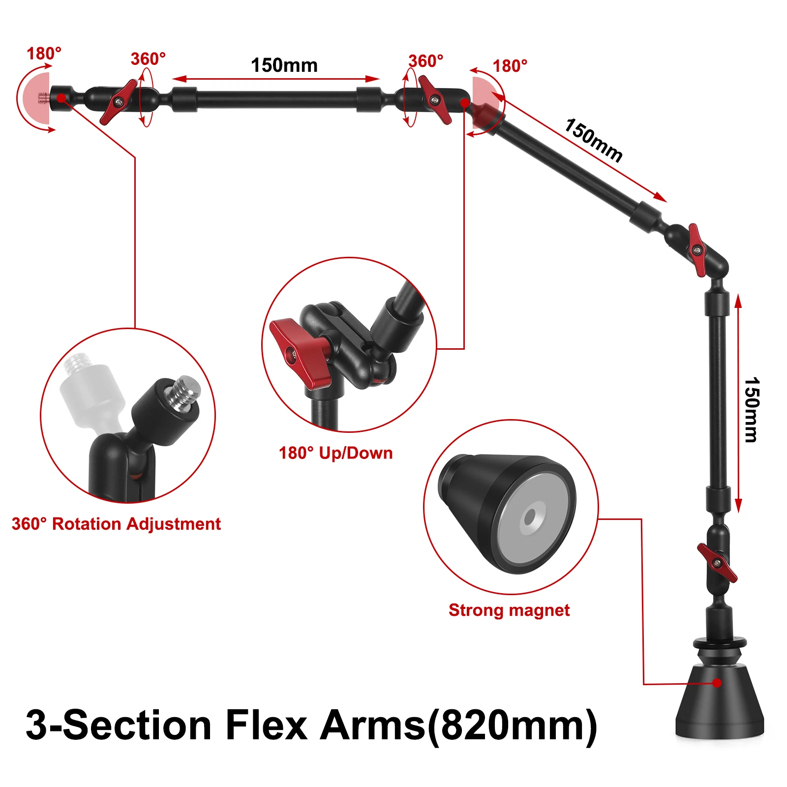 NEWACALOX Soldering Third Hand Tool PCB Fixture Clips Heat Gun Stand Rework Station Tool Helping Hands with Magnetic Base