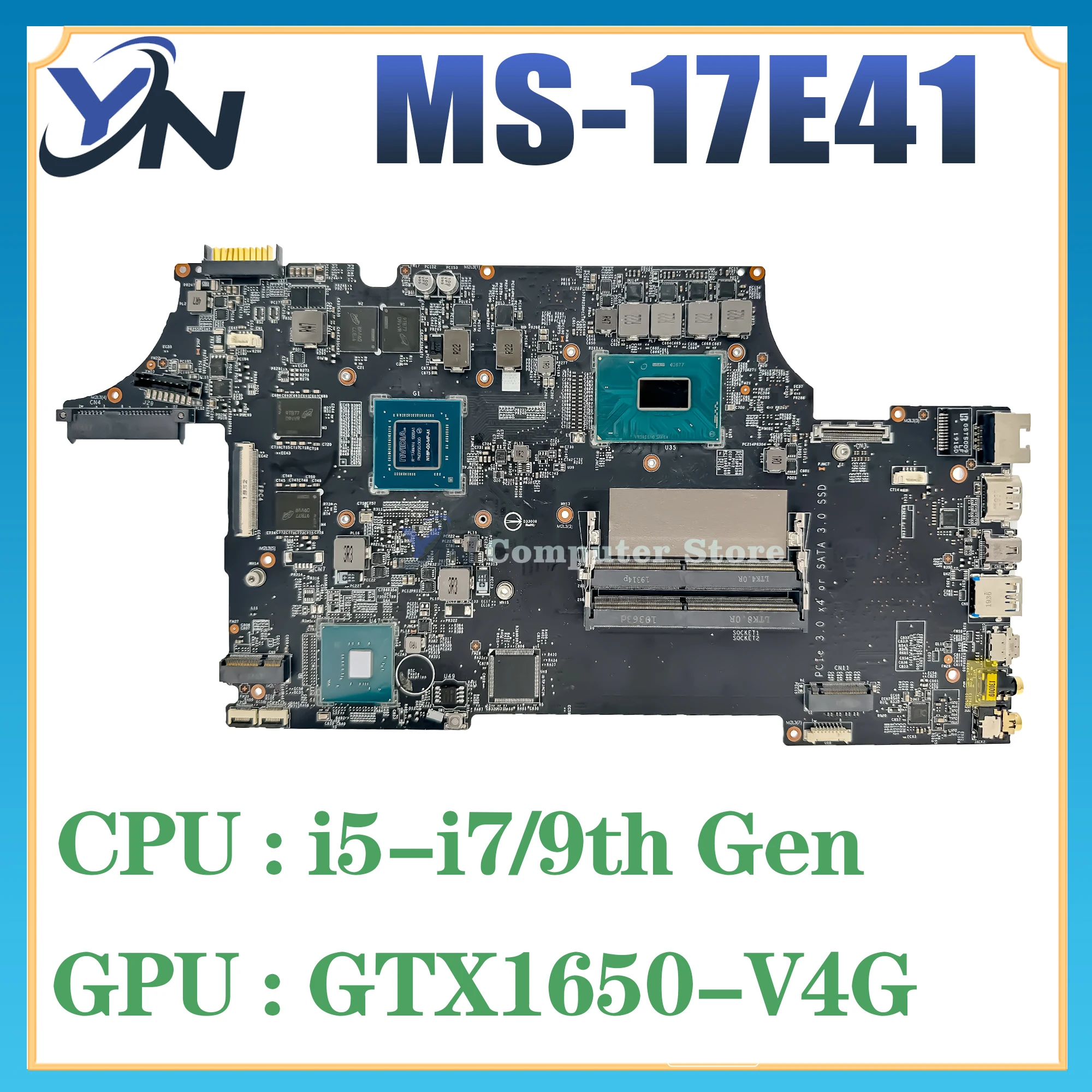 

MS-17E41 Laptop Motherboard For MSI MS-17E4 GL75 9SCK Mainboard With i5-9300H i7-9750H GTX1650/V4G 100% TEST OK