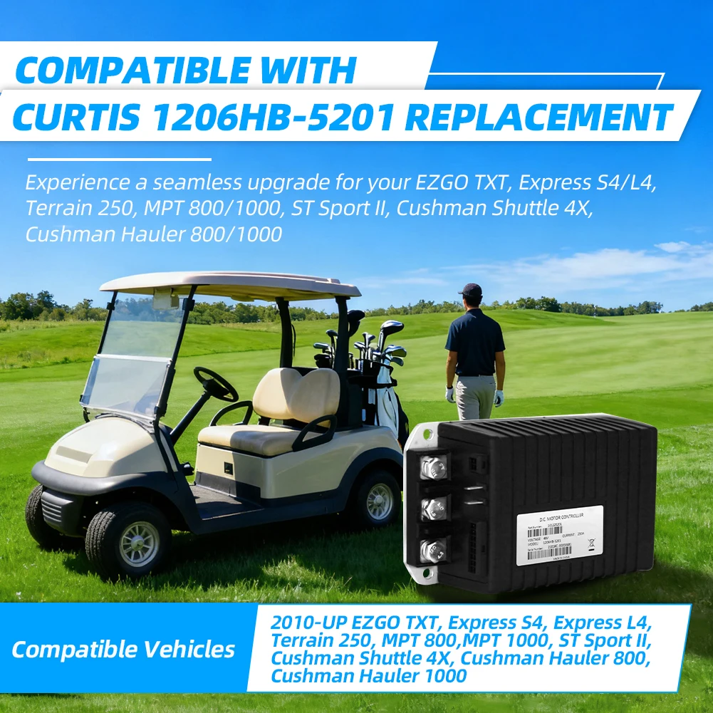 1206HB-5201 48V 250A DC Controller, EZGO TXT ITS Throttle for Express S4/L4 for Cushman Hauler 800/1000 (2010-UP) Golf Cart