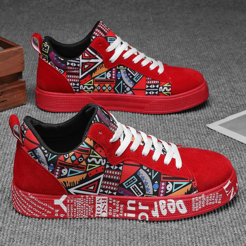 Breathable Mid-Top Sneakers, Heart & Music Graphic Design, Casual Streetwear Shoes for Couples, Valentine'S Day & Birthday Gifts