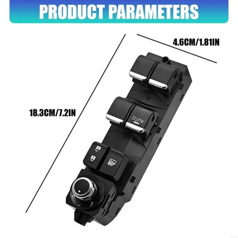 M76E ABS-Schalter für Fahrertür-Bedienfeld, Fensterheberbaugruppe mit Spiegelknopf, Sperrschlüssel, KA5E66350-Reparaturzubehör – Detail 6
