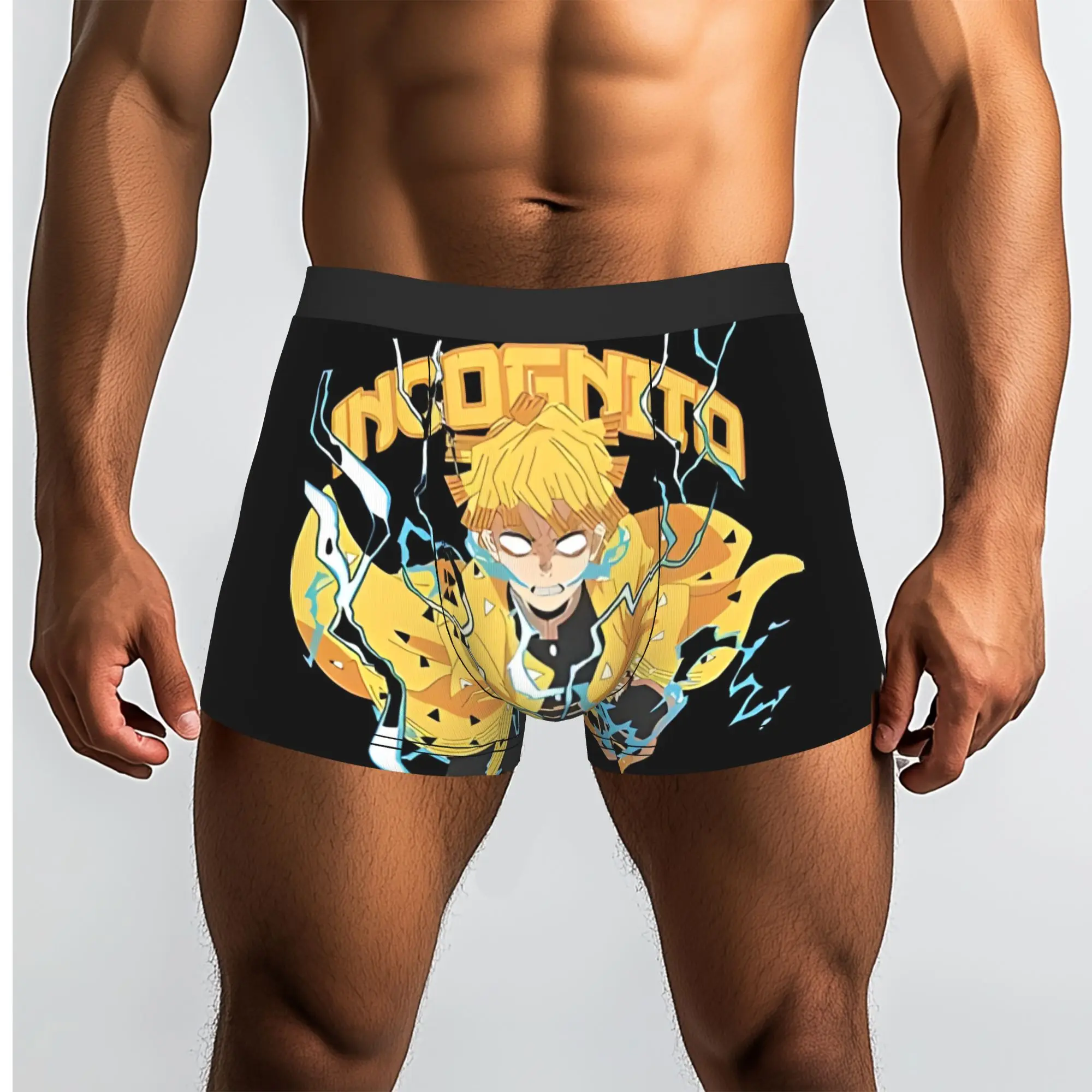 Zenitsu Lightning Pose Calm Force Bandai Demon Slayer Underpants Breathbale Panties Male Underwear Ventilate Shorts Boxer Briefs
