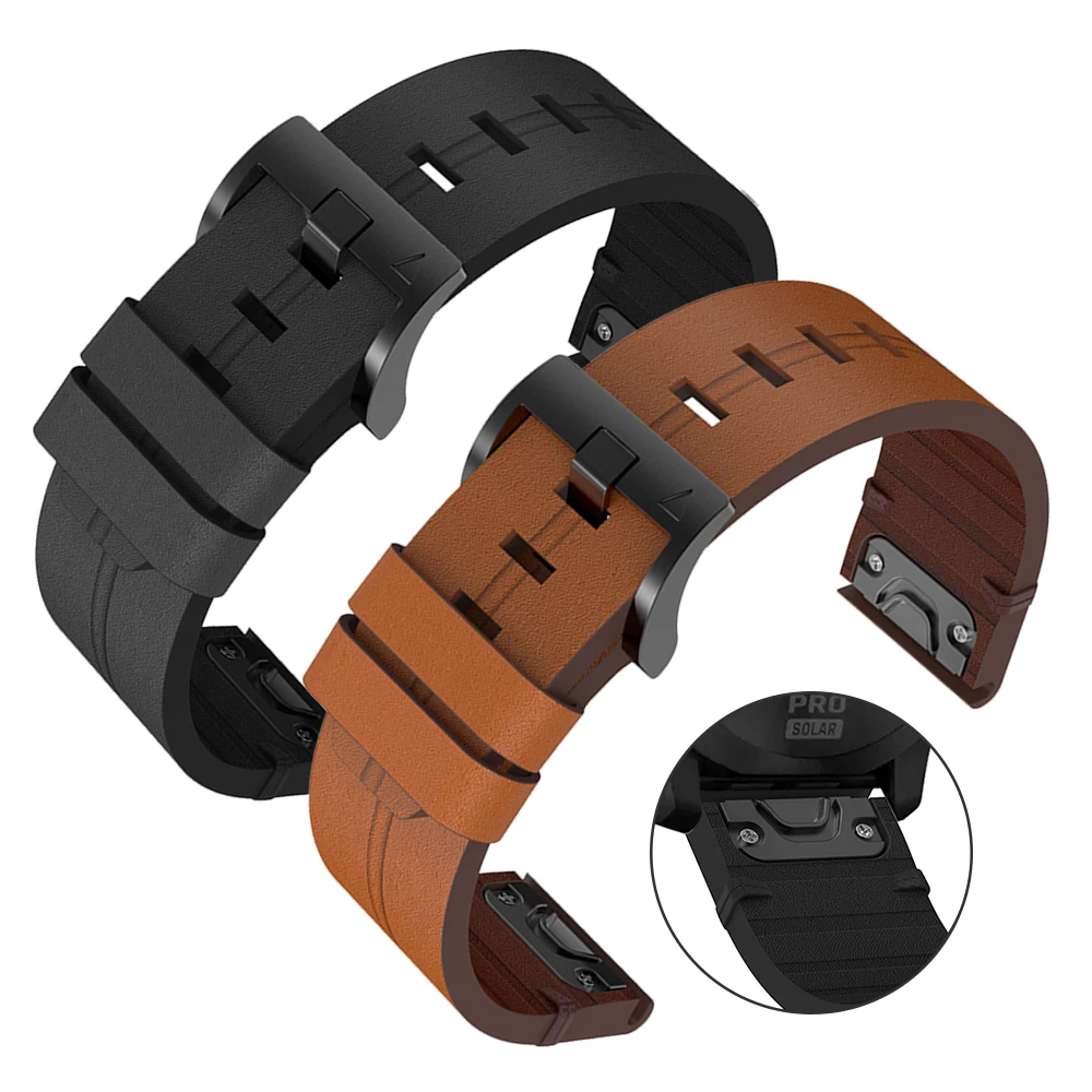 22 26 mm QuickFit-Armband für Garmin Tactix/Quatix 8 7/Enduro/Epix Gen 2 Pro Forerunner 970 Fenix ​​8 Pro 47 mm 51 mm Lederarmband