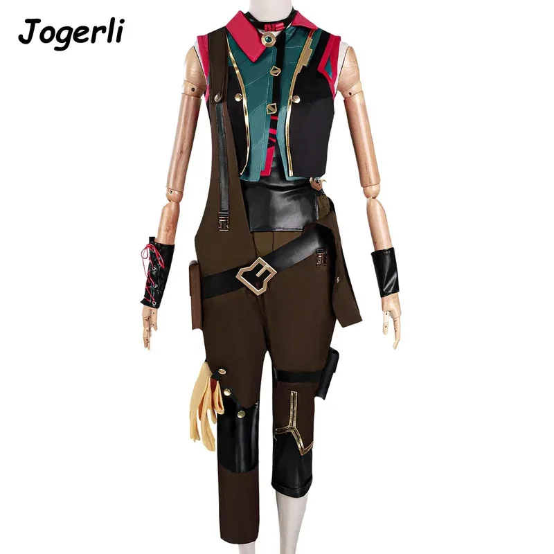 

Jogerli Jinx Cosplay Costumes LOL Coser Women Roleplay Cloth Wig Design Set Suit Halloweenc;6,r'8;p'