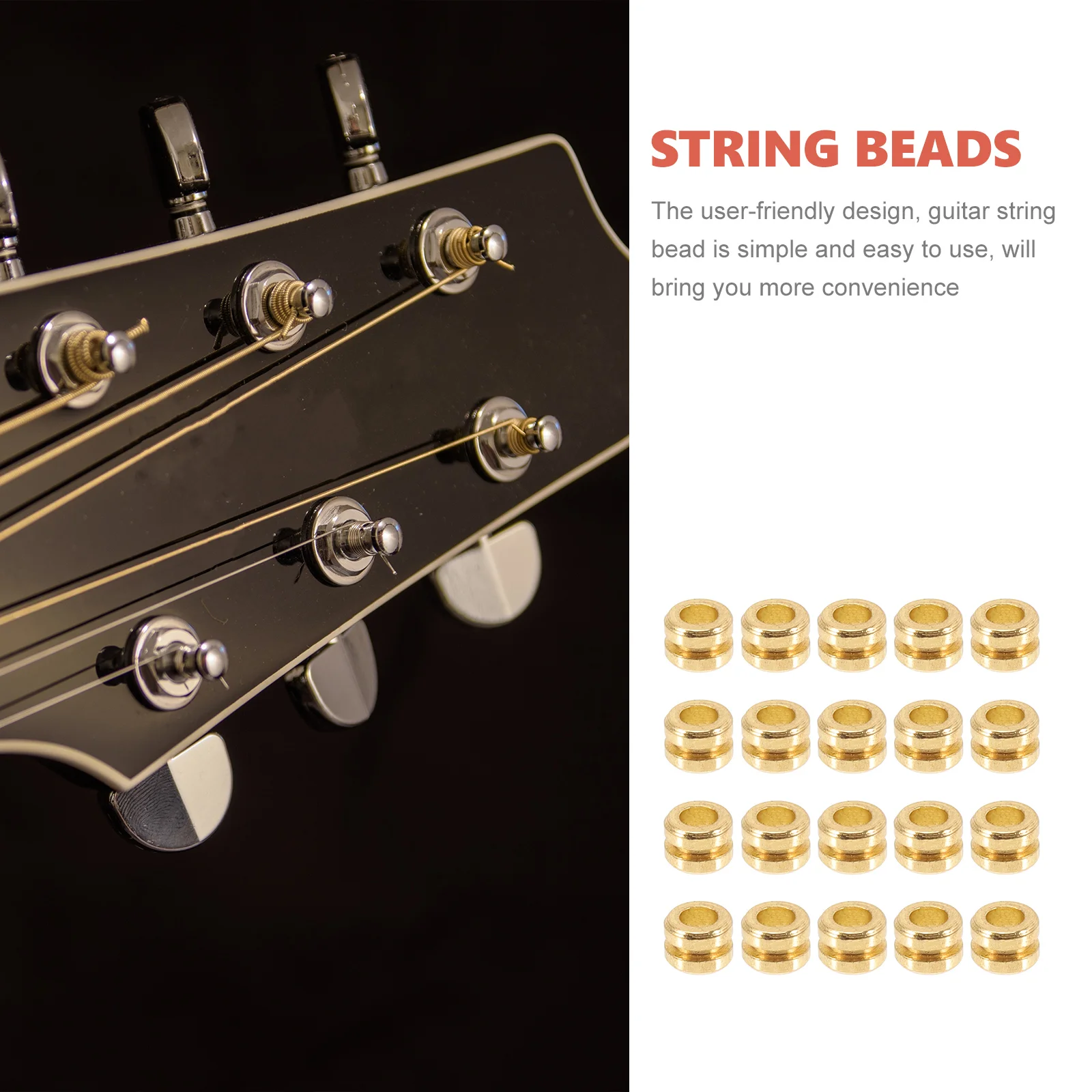 Folk Guitar Replacement String Beads Practical Refitting Decorative Guitar Stringss Guitar String Bridge Beads String