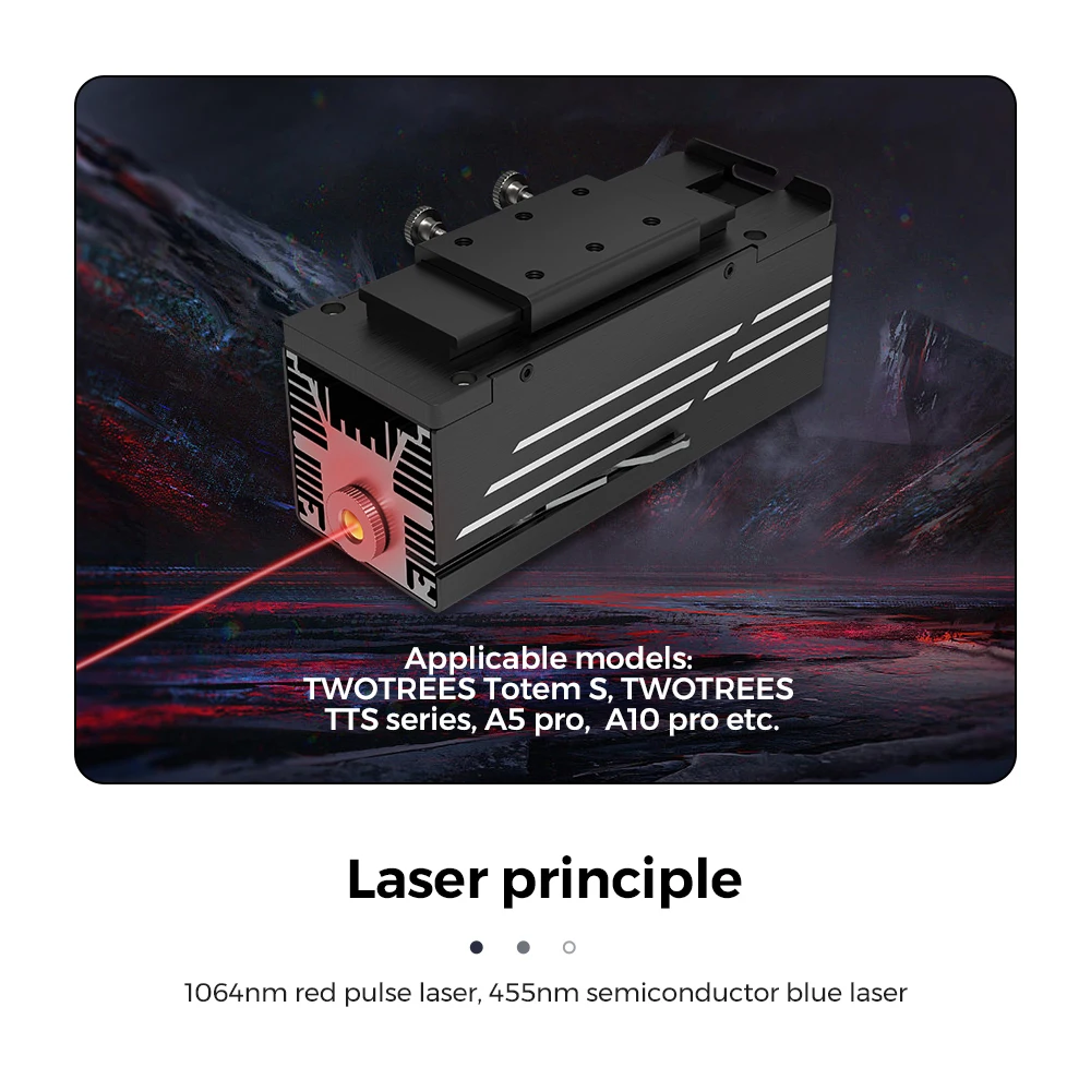 Módulo de laser infravermelho Twotrees T20 para gravação de metal TTS Laser potente 1064nm Laser vermelho para gravação de jóias anéis pulseiras