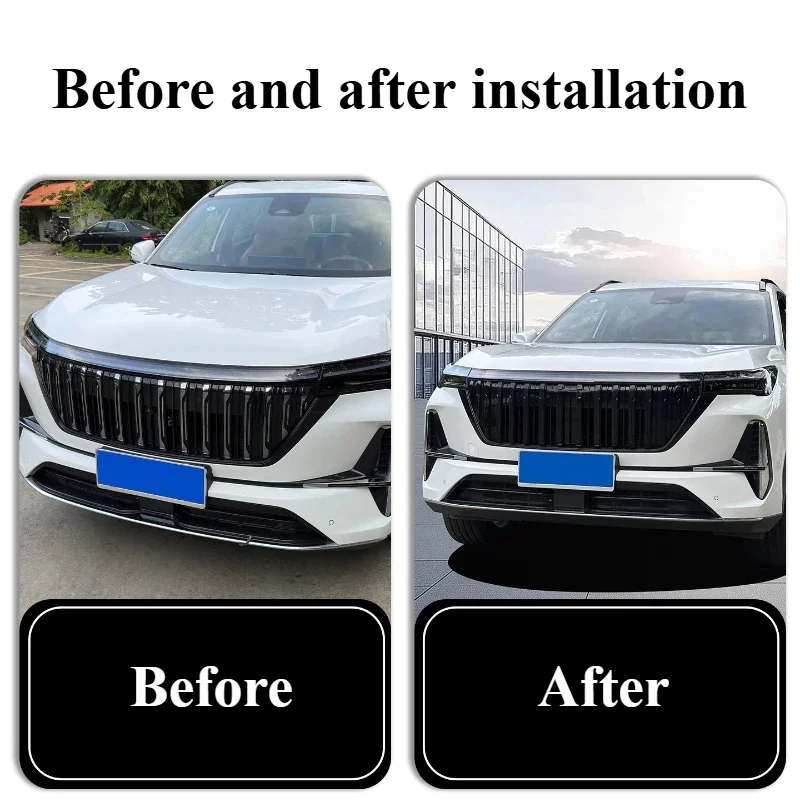For Geely Starray/Star Ray/Atlas 2025-2026 Front Grille Trim Strip Chrome Cover Anti-Scratch Face Lift Exterior Mod Accessories