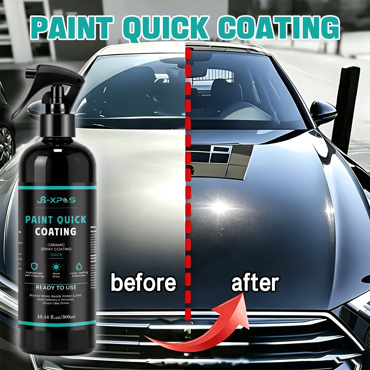 Quick Car Coating Agent, Boost Paint Gloss, Water‑Repellent Anti‑Dirt Protection For Car Exterior Paint Surfaces YT0507