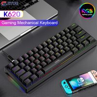 K620 Mini Backlit RGB Gaming Mechanical Keyboard Gamer Mechanic Kit 60 Percent DIY Custom PBT Keycap Hotswap Pink Black USB PC