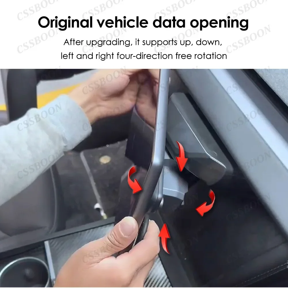 CSSBOON 2024 For Tesla Model 3 Y Highland Accessories Dashboard Touch Screen Swiveling Mount Kit 40 degree Left and Right