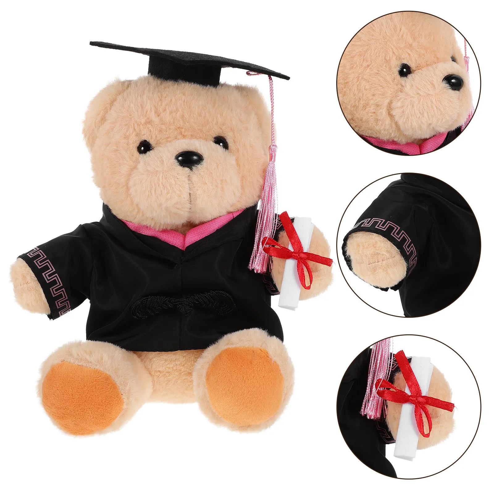 

Graduation Bear Stuffed Bear Cartoon Hat Tassel Soft Comfortable Decoration Gift for Graduates Unique Handcrafted Graduation