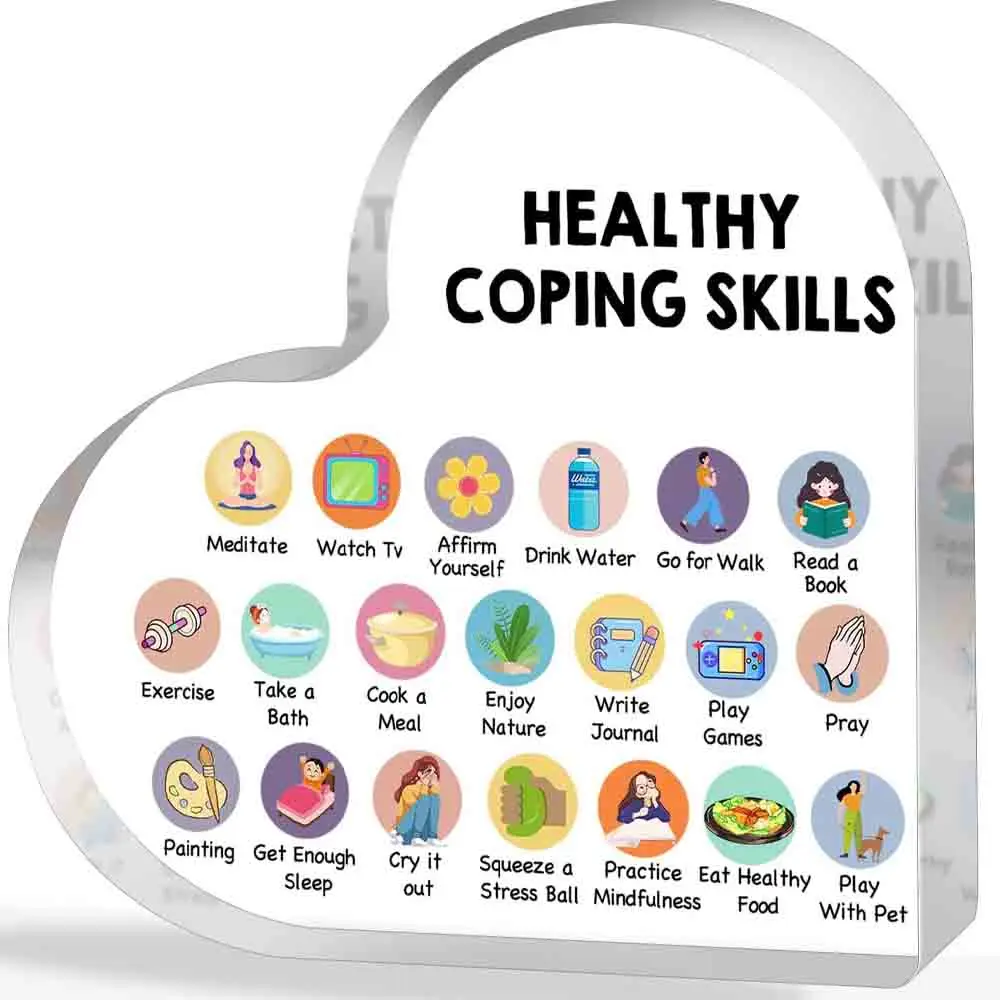 1 pieza, Decoración para Consultorio de Terapia, Salud Mental, Habilidades para el Manejo de la Ansiedad, Decoraciones para Asesores, Terapeutas y Trabajadores Sociales