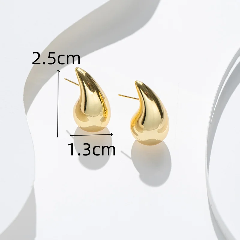 Small Gold Color Water Drop Stud Earring for Women Ear Jewelry Simple Valentine\'s Day Gift