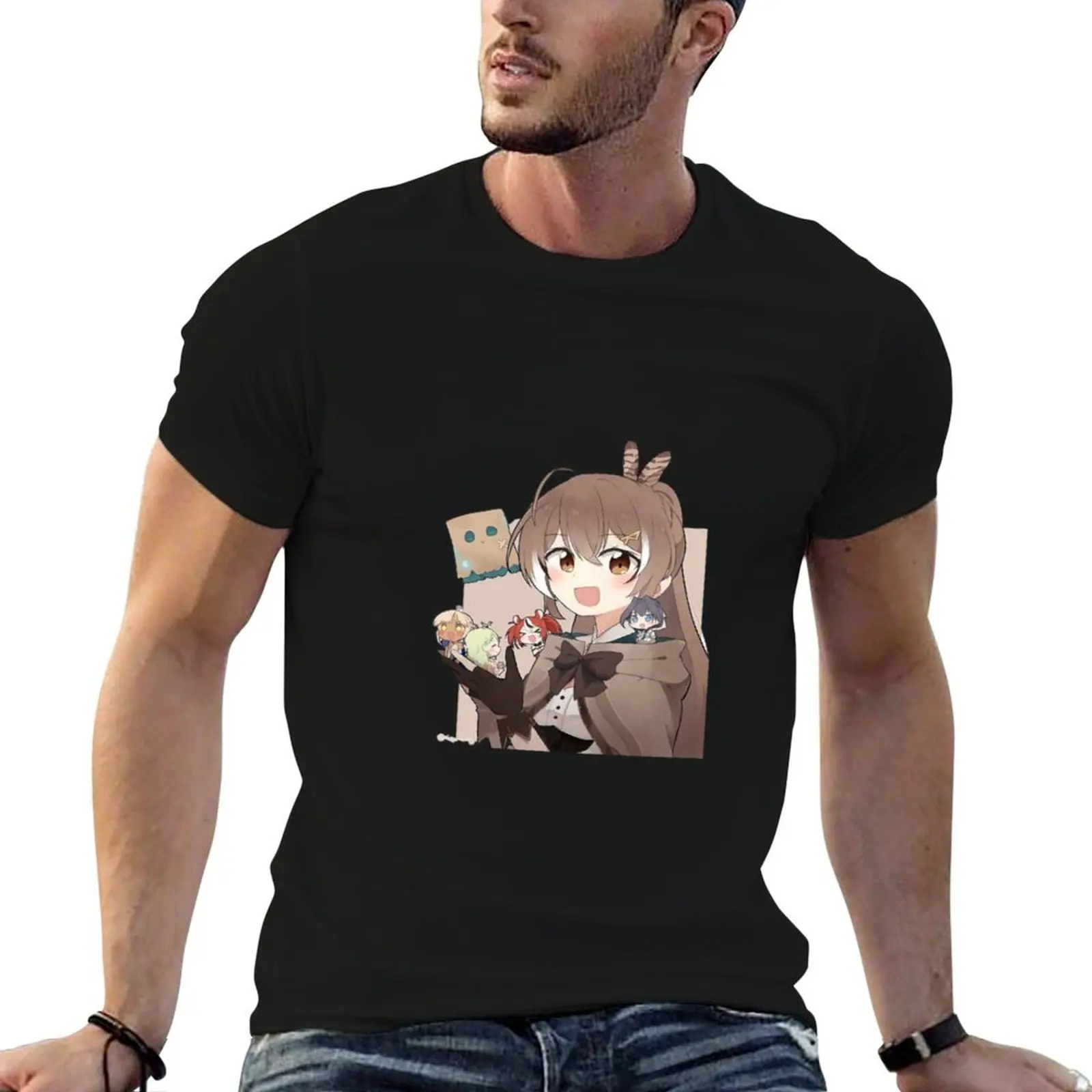 

Nanashi Mumei - Hololive T-Shirt man t shirt summer black cotton t-shirt plain for man package T-Shirt