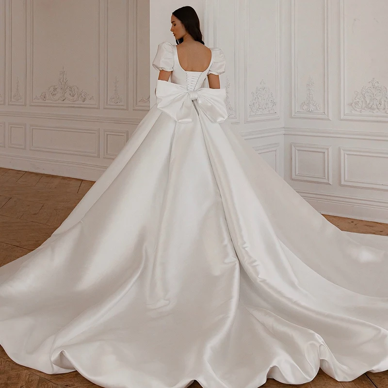 Eightree-vestidos de novia de princesa, corte en A, escote en forma de corazón, corsé de manga corta, vestido de novia blanco, vestidos de fiesta de boda personalizados