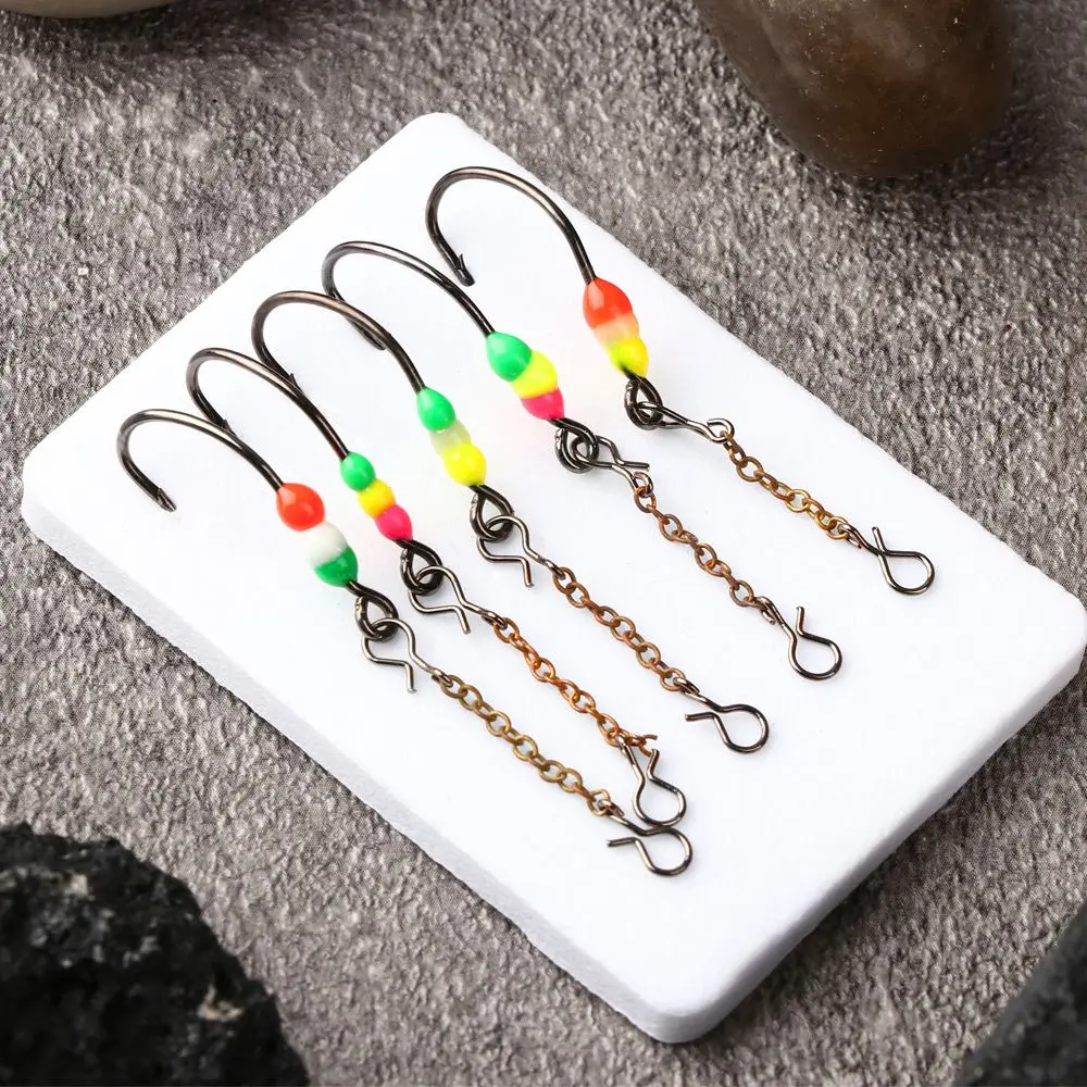 5PCS/Lot Chain type 2# 4# 6# Hook Artificial Lead Hard Hook AD-Sharp Ice Fishing hook Winter Bait