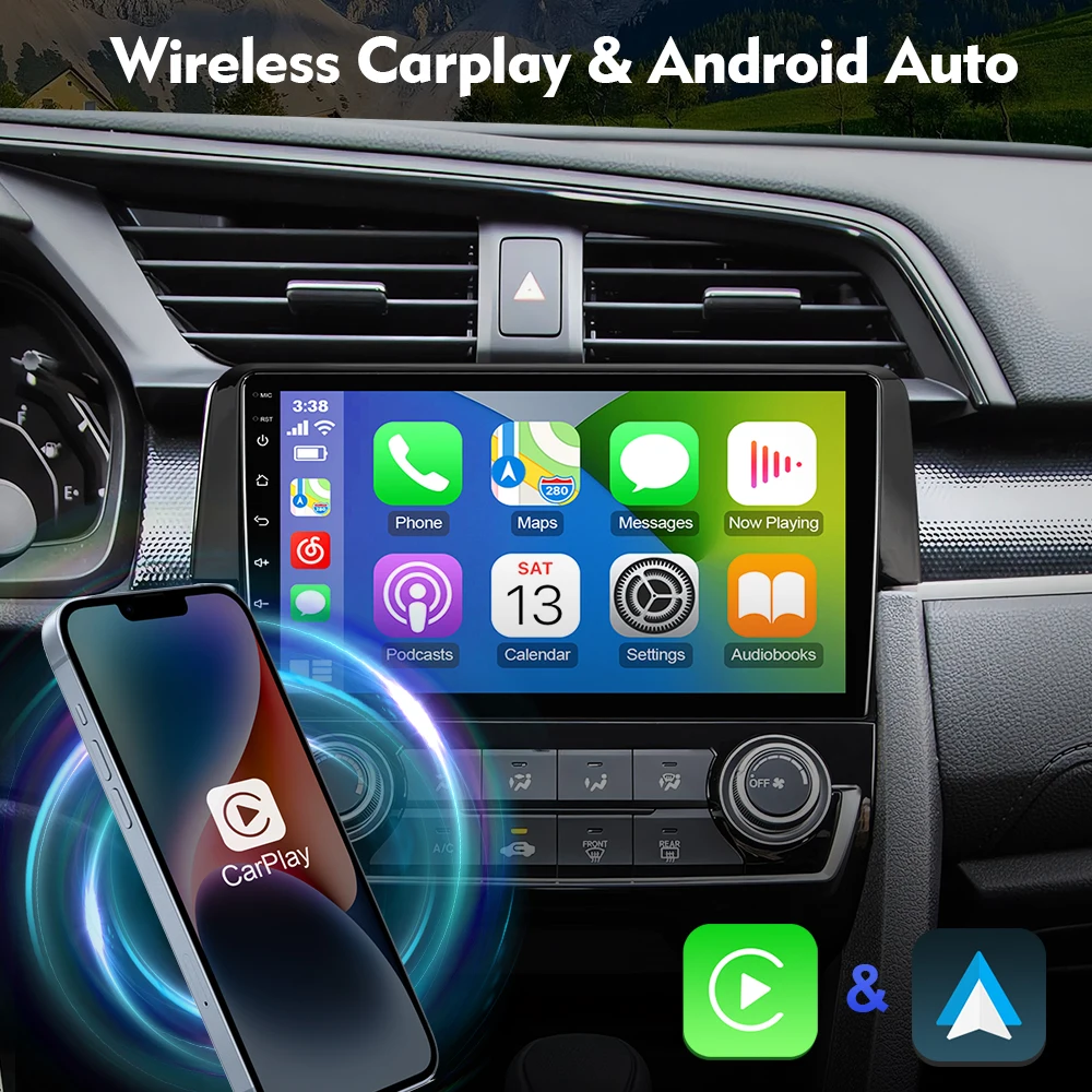 9 Inch Isudar Android 12  Car Radio For Honda Civic 2016-2020 Carplay Auto Stereo GPS No 2din