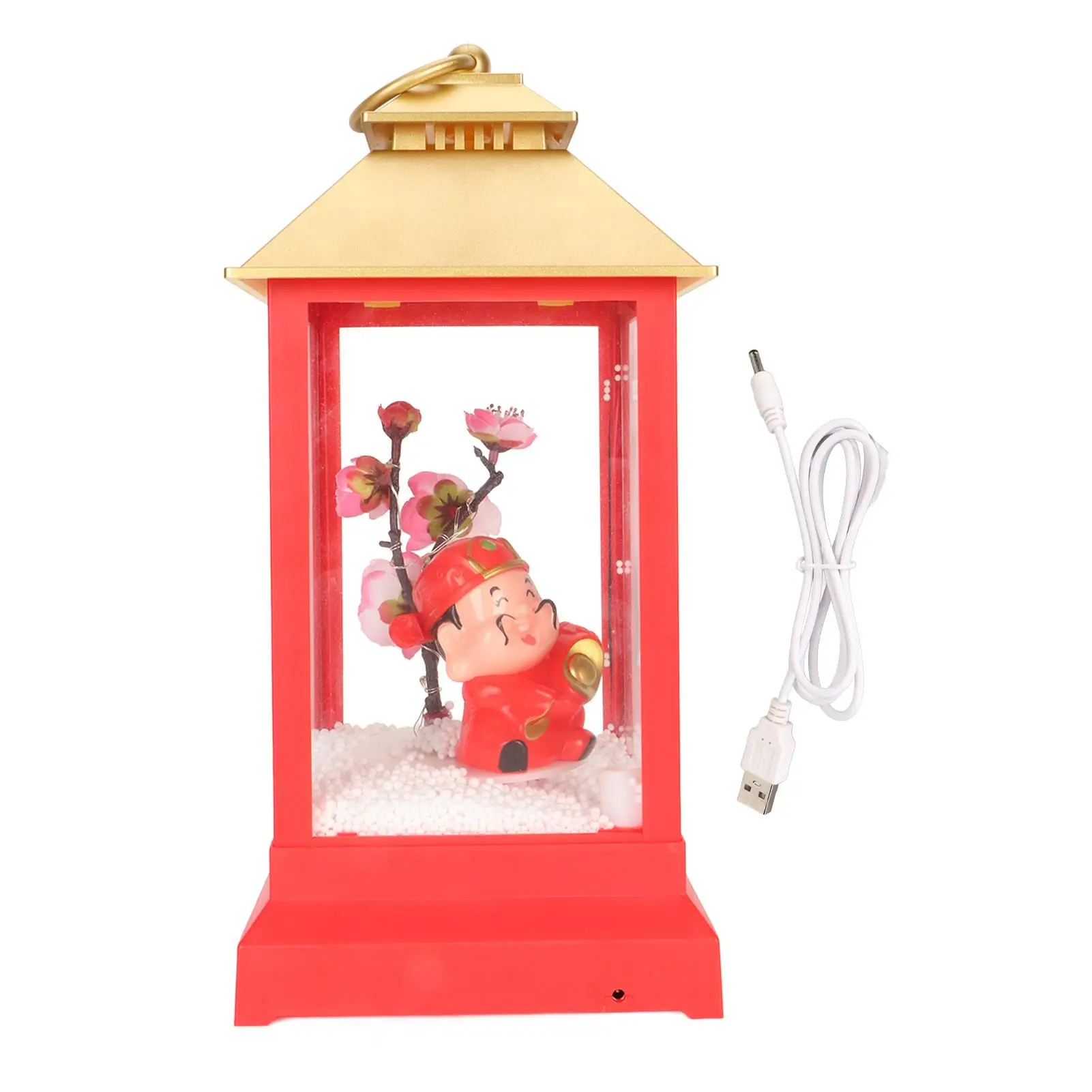 

USB Powered Musical Snow Globe Lantern - God of Wealth Lighted Decoration for new Year Celebration