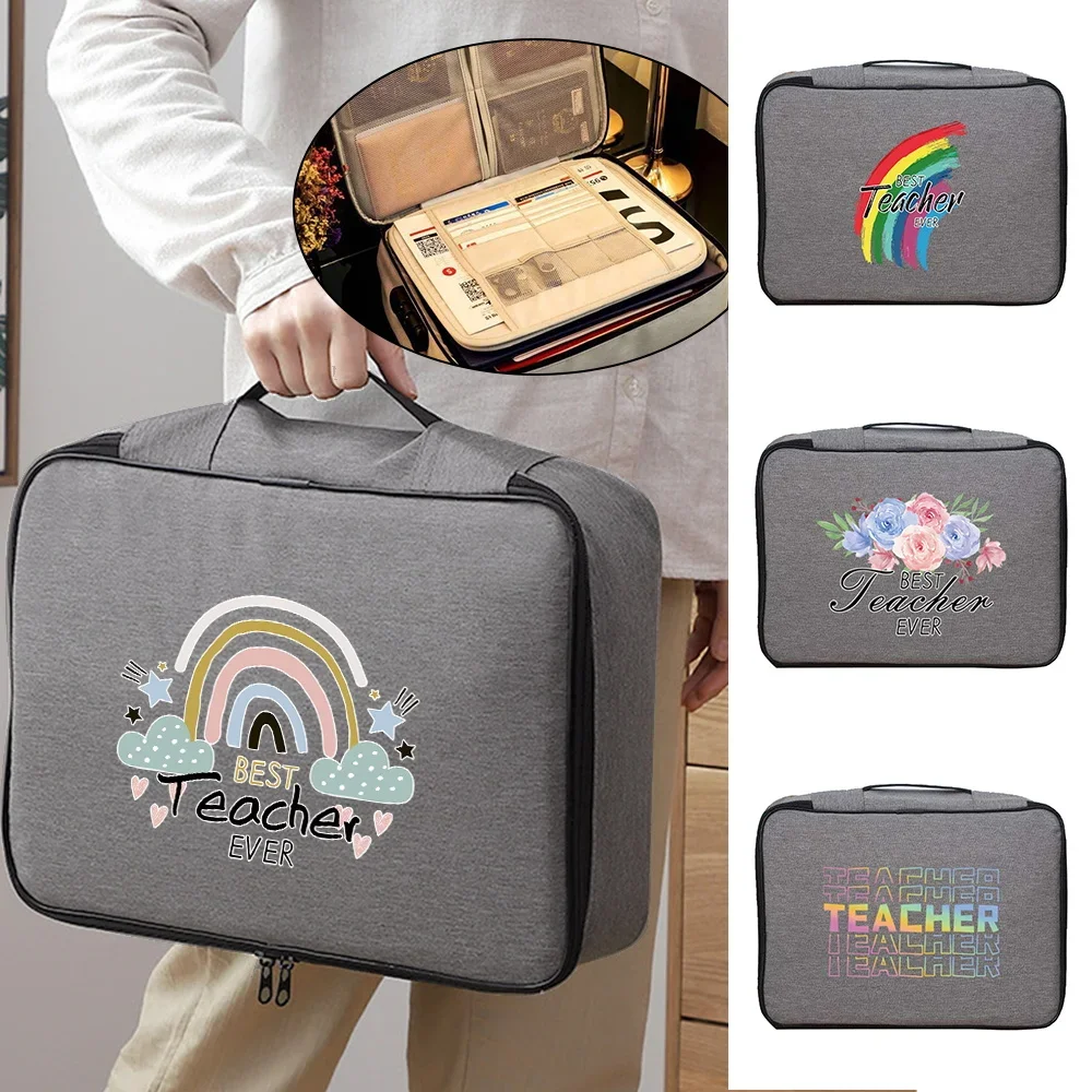 Waterproof File Lockbox Folder Storage Office Document Material Handbags Teacher Travel Business Accessories Supplies Organizer