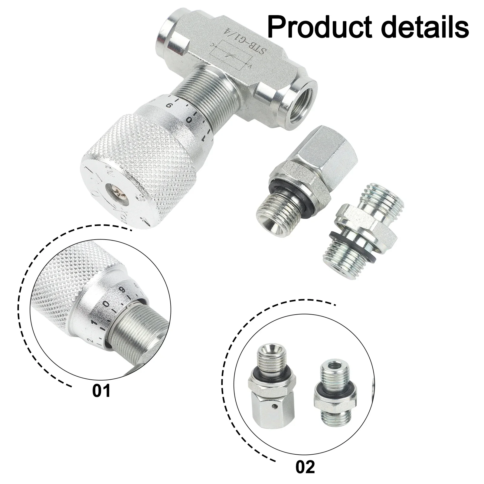 Precision Flow Control Valve Hydraulic Control Valve 08L Connector Throttle Valve 1 4-inch NPT Female 46 GPM Flow Rate