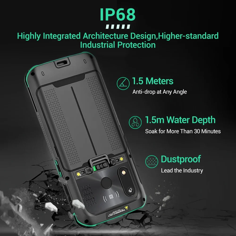 FYJ F9825 8-Core 4+64G IP68 Manufacturer Ruggedized Wireless Handheld PDA 1D 2D qr Barcode Scanner Stock Mobile Data Terminal