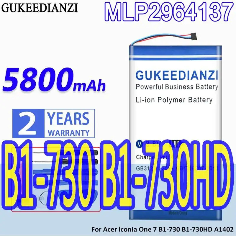 

Аккумулятор для планшета Acer Iconia One 7 B1-730 B1-730HD A1402, 5800 мАч, высокоэффективный, MLP2964137