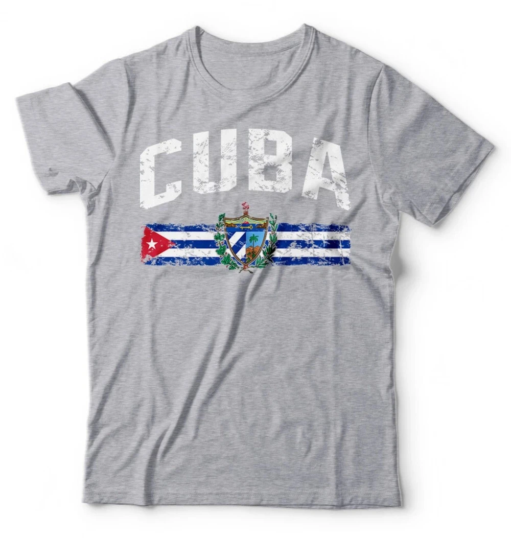 Cuba T-shirt Cuban Heritage National Flag Tee Shirt Mens Cotton T-Shirt Short Sleeve Men's T-shirts for Summer Unisex