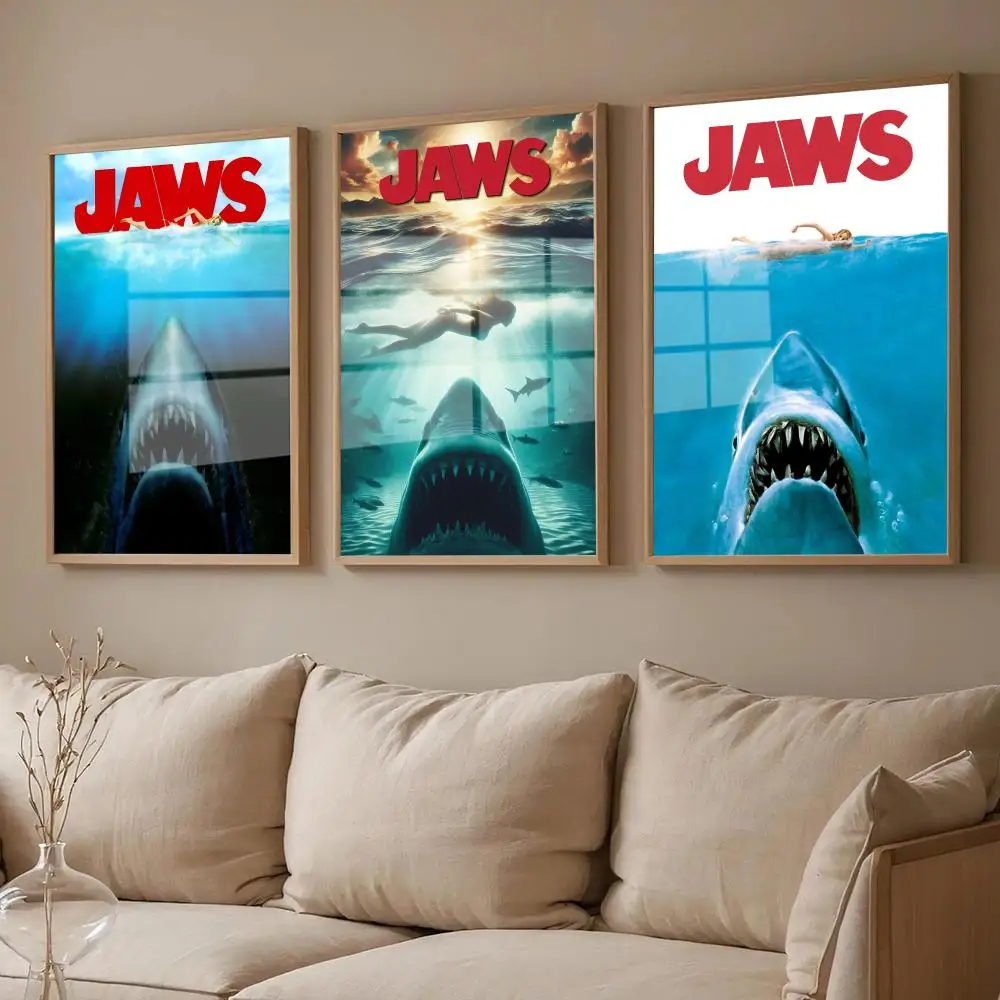 

Great White Shark Poster For Room Wall Art Decor Waterproof Stickers For Home Bar Bedroom Decoration