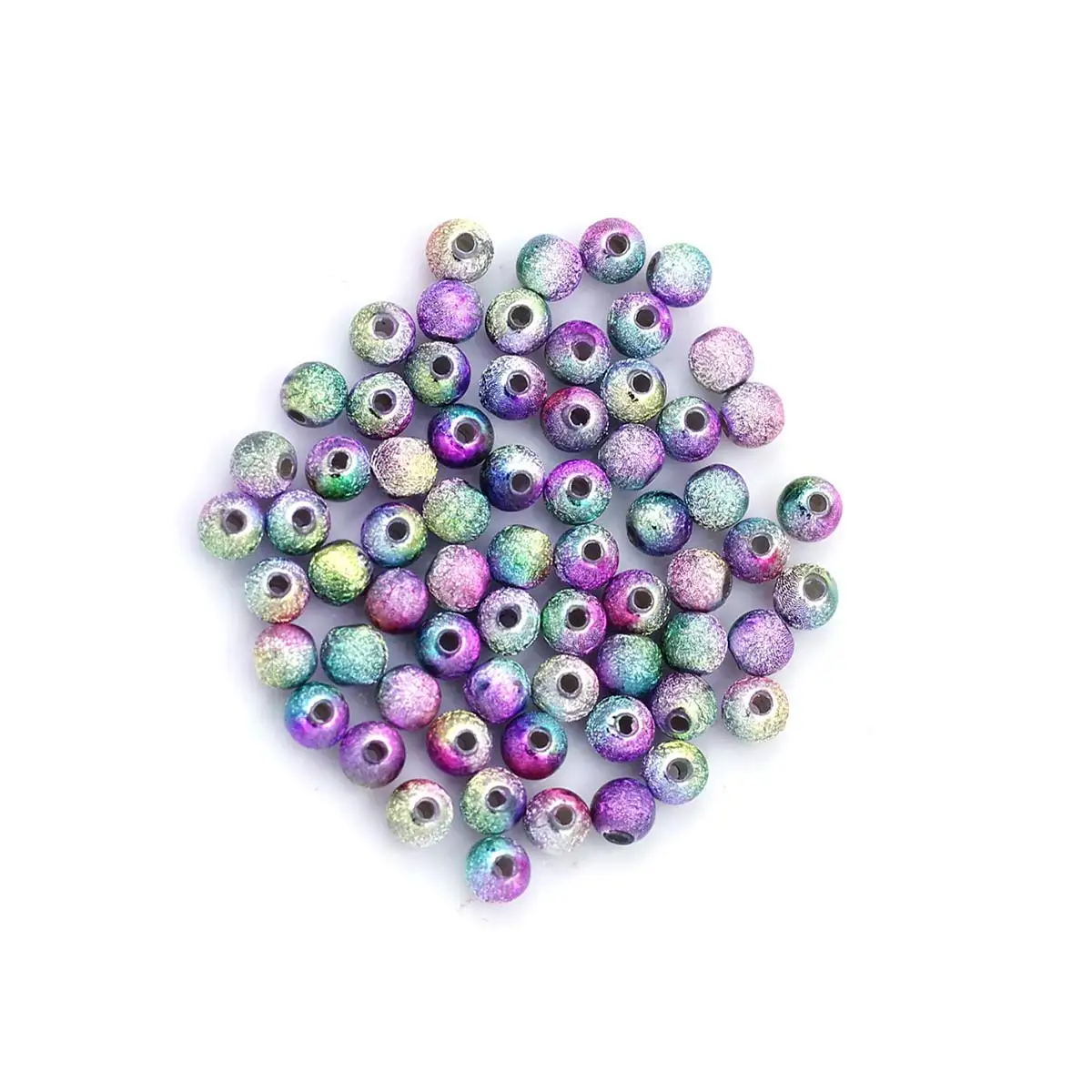 500PCS Fantasy Multicolor Acrylic Round Spacer Beads 6/8mm Handicrafts Home Decoration Clothing Accessories DIY Material Package