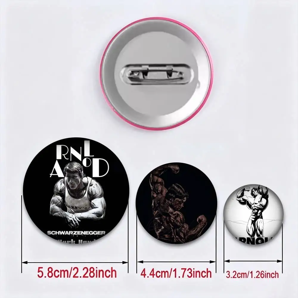 Movie actor A-Arnold Schwarzenegger 25mm 32mm 44mm 58mm 75mm Brooches Badges Pins for Accessories Gift