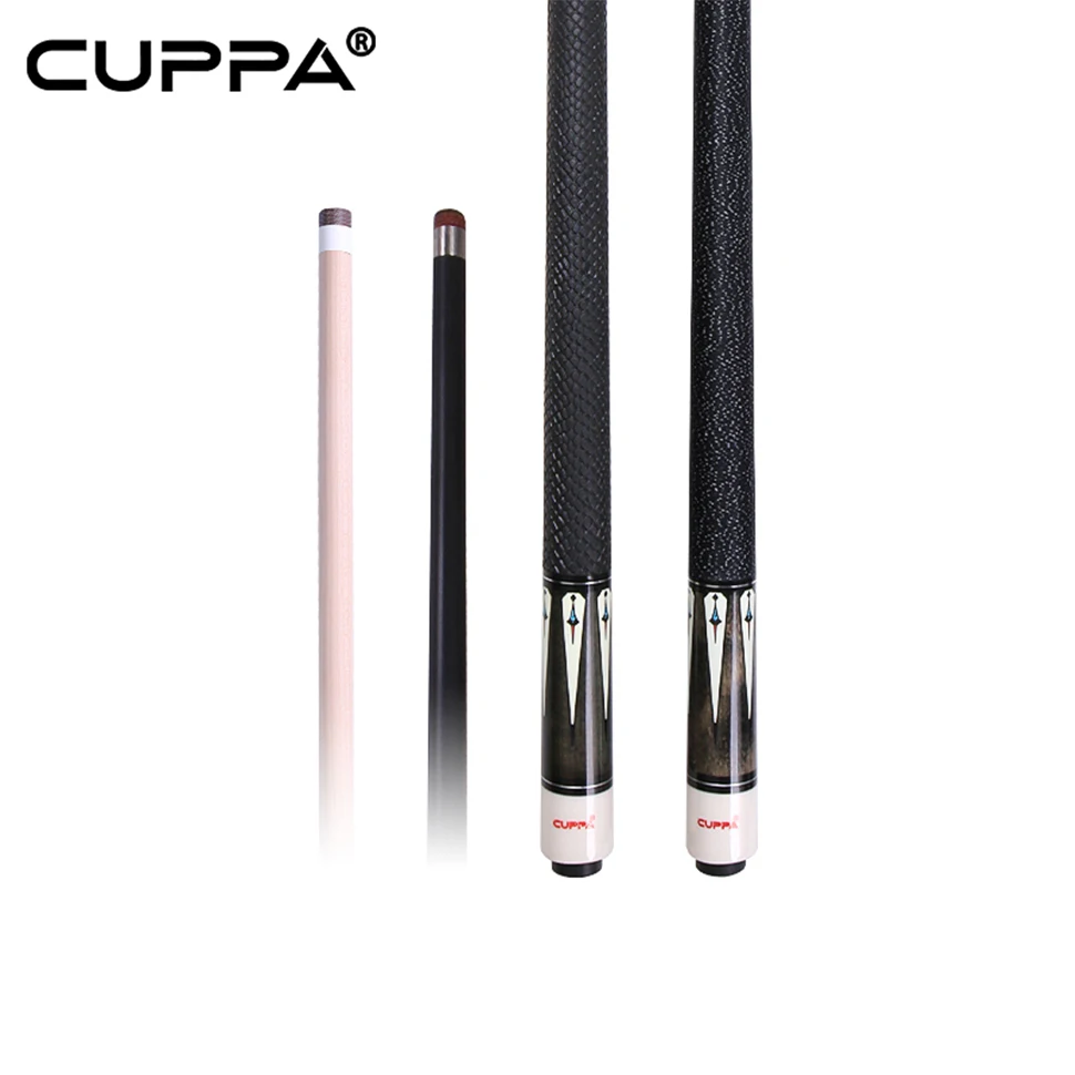 CUPPA-DL Billiard Cue Tip Pool Cue Stick Tip Size 10.5mm 11.75mm 12.75mm 9-Ball Cue Stick Leather/Line Grip Maple Shaft