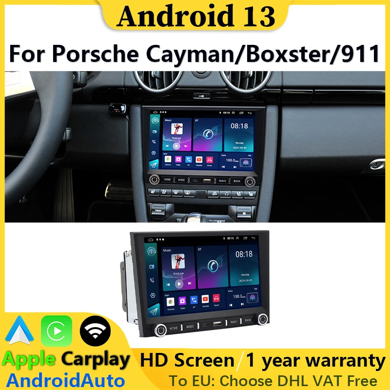 

Car Radio Android 13 DVD Multimedia Video Player For Porsche Boxster 911 2004 - 2012 Cayman GPS Navigation Wired Carplay Auto