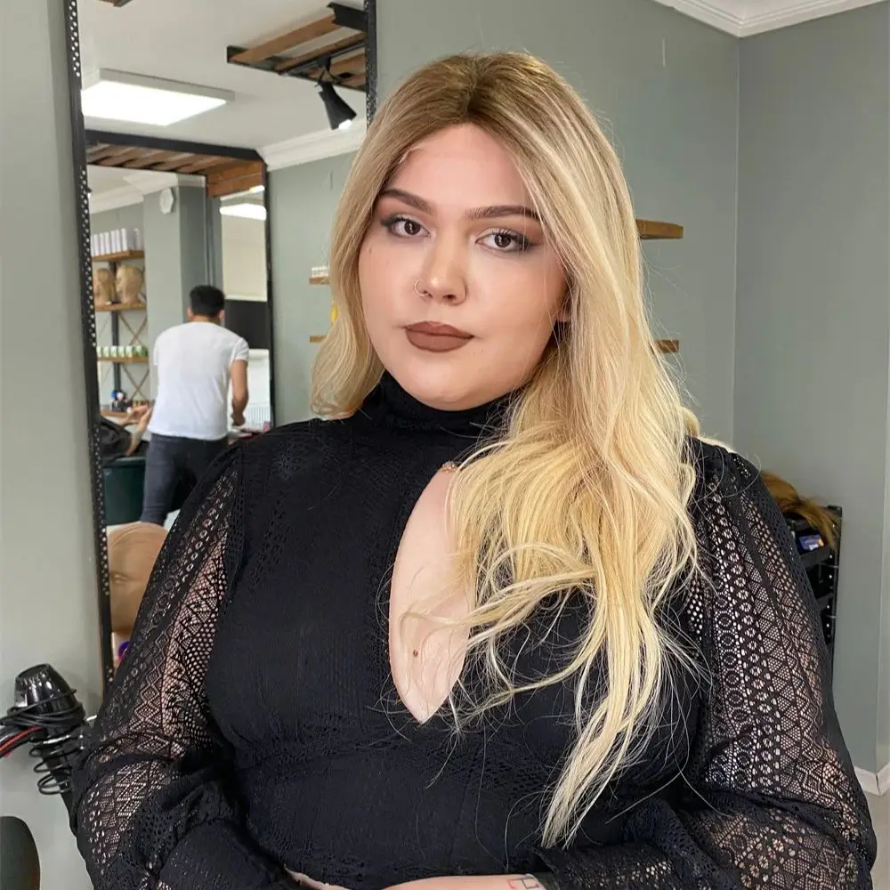 Baby Blonde 13x4 Lace Front Wig with Adjustable Cap Human Hair Mixed Luxury Synthetic Fibre Lace Front Wig for Comfort And Style
