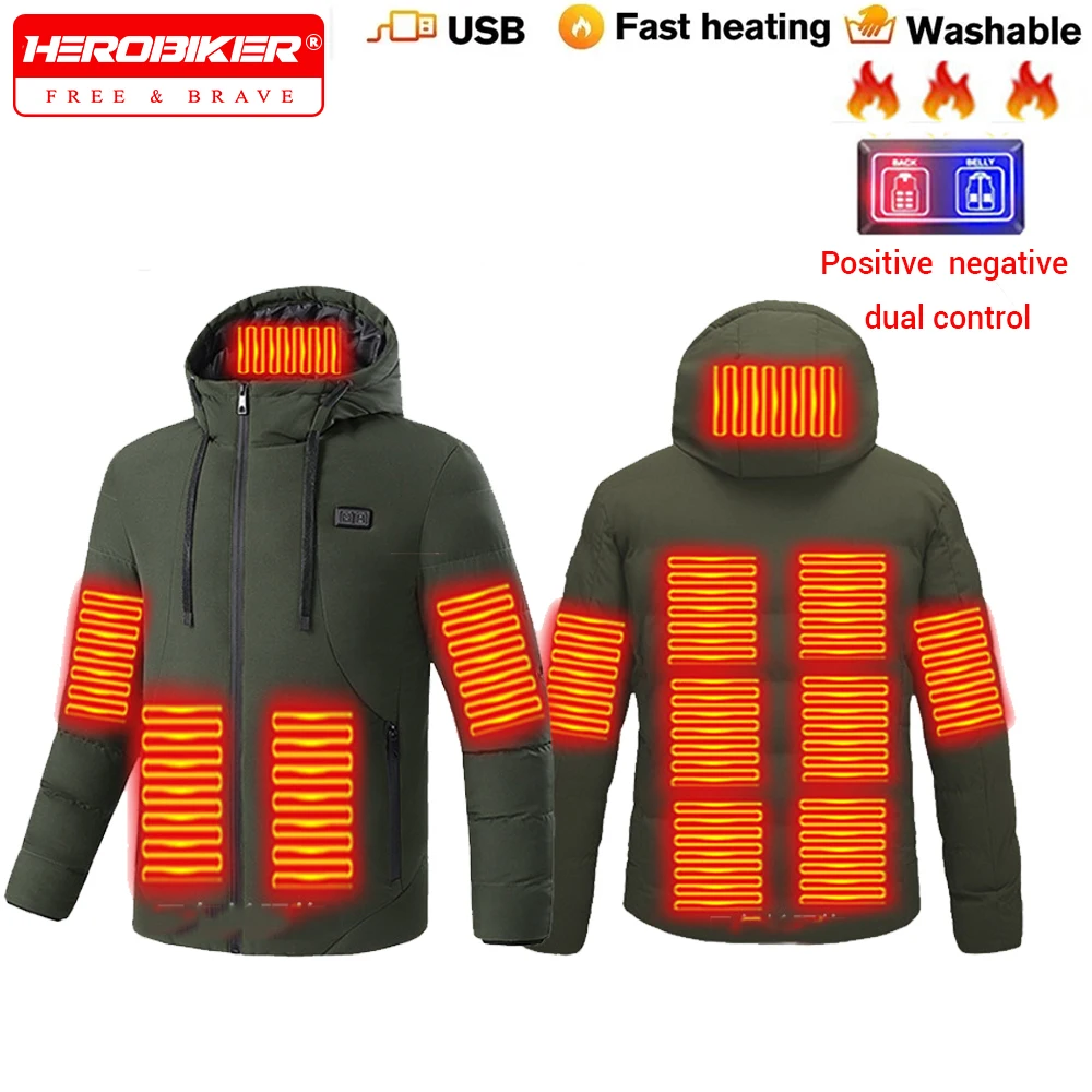 

Winter Heated Jacket, Men's Warm Outdoor USB Electric Heated Jacket 13 Areas Heated Jackets Plus Size Smart Heated Clothing