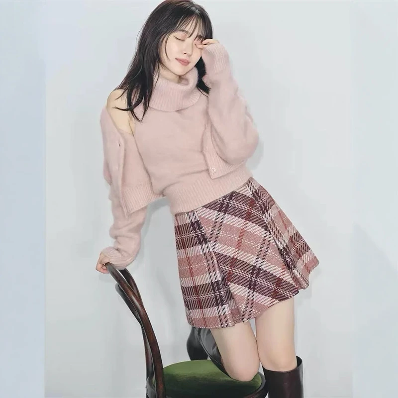 

Юбка Torowee с высокой талией, в японском стиле, из полиэстера, повседневная, А-силуэт, для женщин