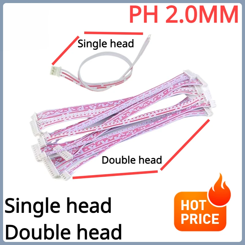 

10PCS/Lot PH2.0 Female Connector Terminal Cable 10cm 20cm 30cm 2.0 JST Wire 2p 3p 4p 5p 6p 7p 8p 9p 10p11p12p Single/Double Head