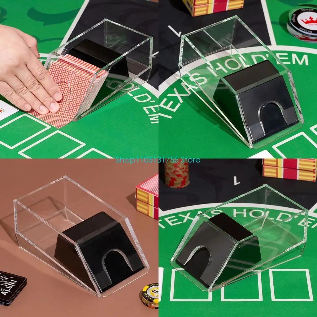 

K0EF Поднос для обуви и сброса блэкджеков Прозрачный акриловый диспенсер Держатель для сброса лотков Диспенсер для раздачи обуви