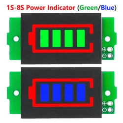 Módulo Indicador de Capacidad de Batería de Litio, 1-8S 1S/2S/3S/4S, Individual, 3,7V, Pantalla de 4,2V, Probador de Energía para Batería de Vehículo Eléctrico, Li-ion