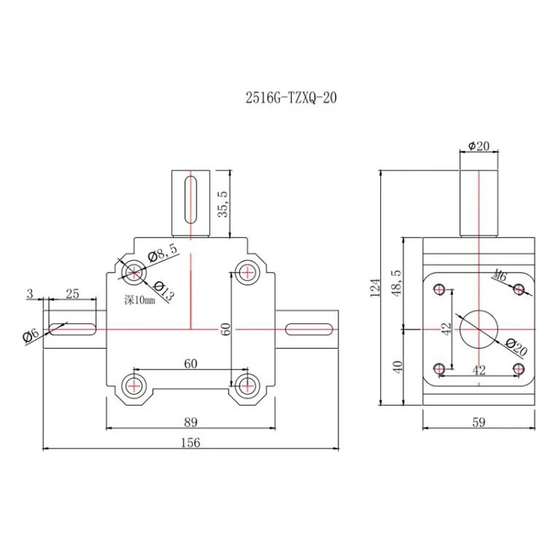 Imagem -06 - Ângulo Direito Steering Box 90 Graus Comutador Gear Aço Fundido Gearbox Grande Carga 2.5 Módulo 16 Dentes 40n.m Aço Inoxidável