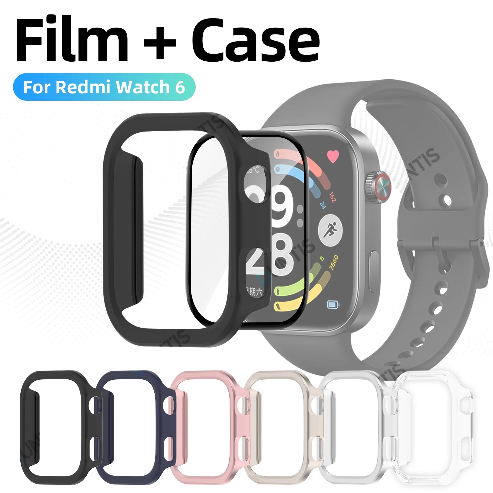 2-In-1 طبقة رقيقة واقية ناعمة + قطعة غطاء واقٍ مزخرف لهاتف آيفون لساعة Xiaomi Redmi 6 Smartwatch واقي للشاشة ملحقات غلاف مجوف #1
