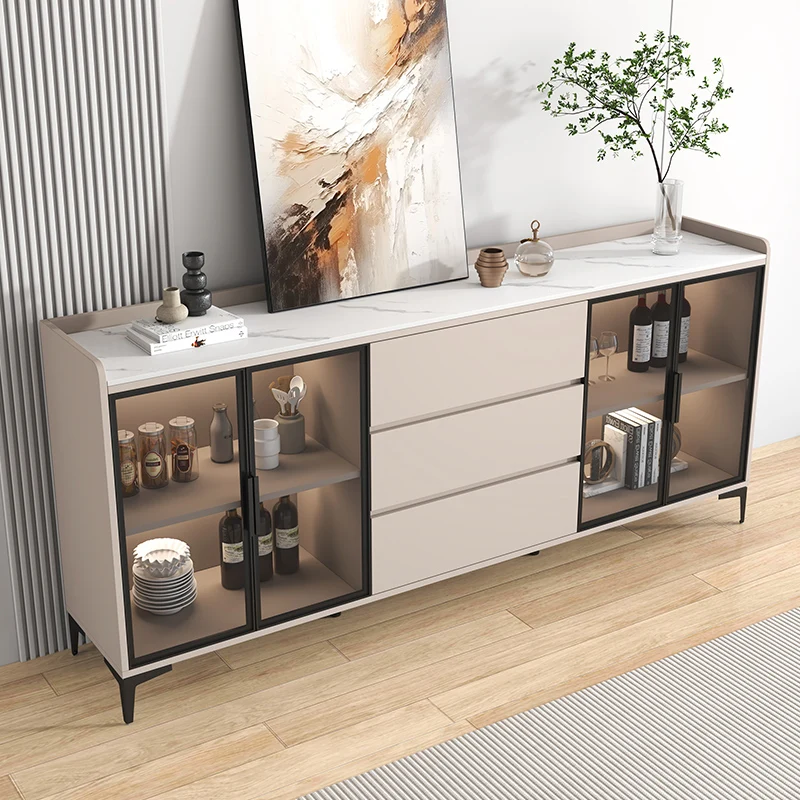 

Nordic Shelves Wine Cabinet Mobile Living Room Storage Luxury Bar Cabinet Wood Standing Decoration Estante Furniture For Room