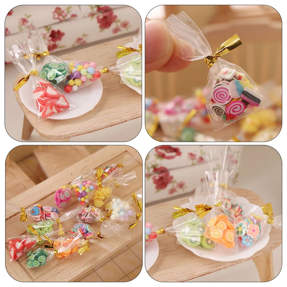 

12pcs Mini Set Realistic Mini Packaged Snacks Candy Snack Dollhouse Accessories Photo Prop Miniature Model Decorative