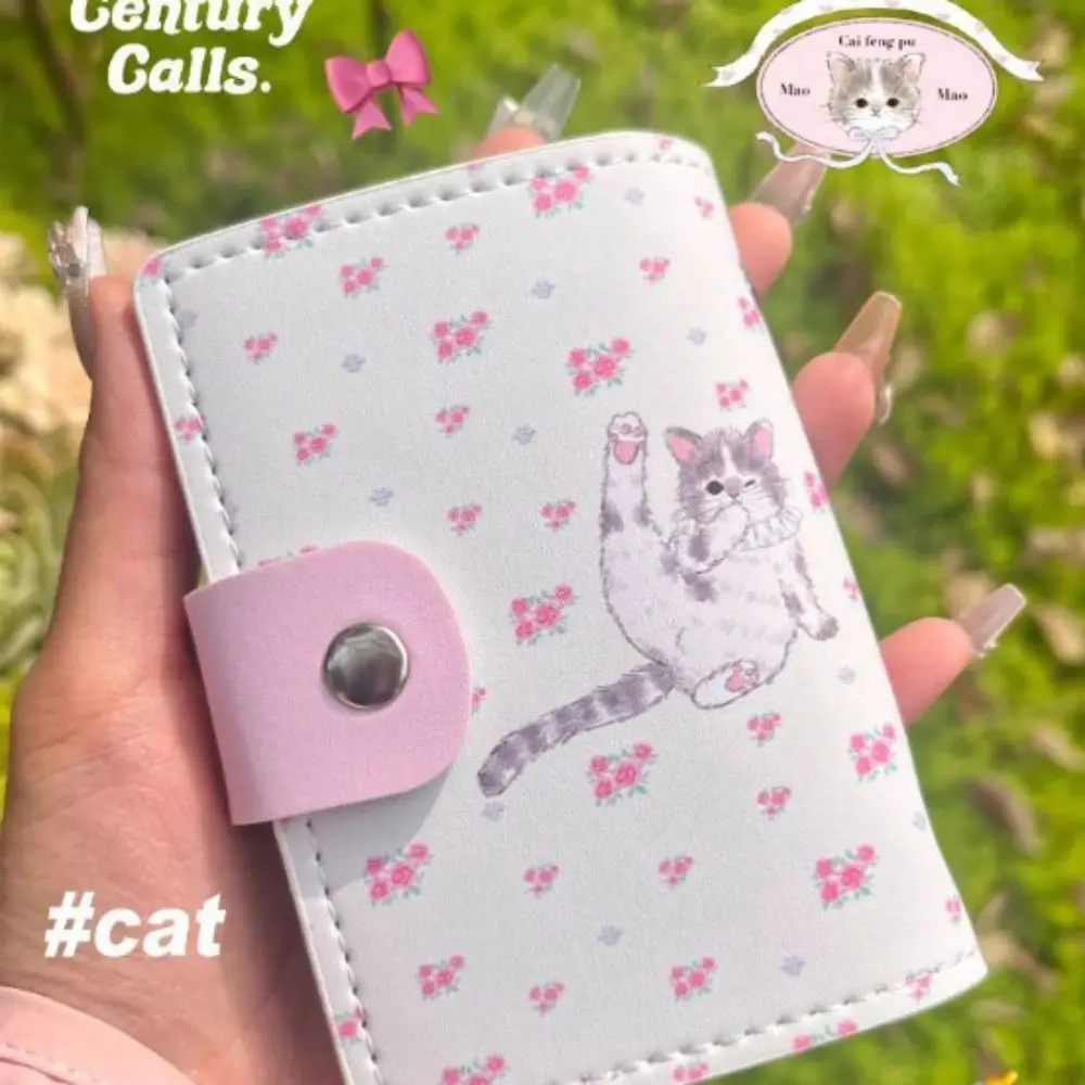 2 طيات المال محفظة نسائية للعملات المعدنية لطيف هريرة أرنب محفظة من جلد PU حقيبة المال INS نمط فتحات بطاقة متعددة بطاقة محافظ