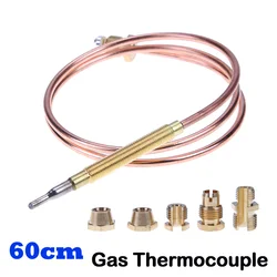 Universal Gas Thermocouple Valve 60CM Fireplace Boilers Ovens Replacement Temperature Controller Probe with 5 Fixed Parts