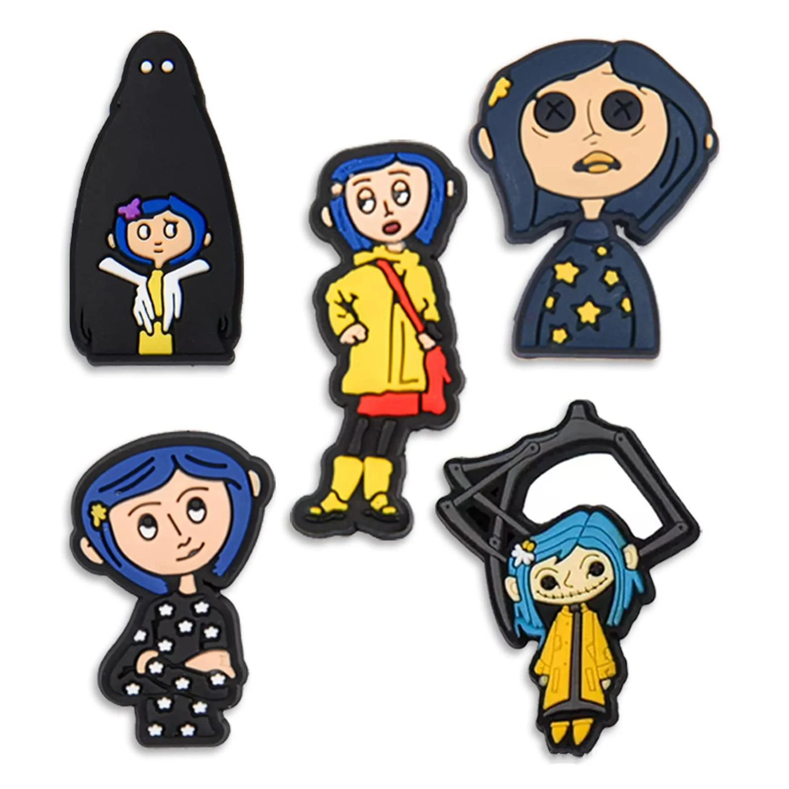 5-25pcs/SET Coraline & the Secret Door Cartoon Series for Shoe Charms Accessories DIY Decoration for Classic Clog Kids Gifts