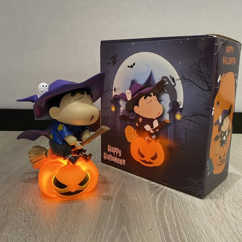 ハロウィーンのカボチャのランタン,クレヨンのxiaoxin,手作りのアクセサリー,充電式,小さな常夜灯,かわいい贈り物