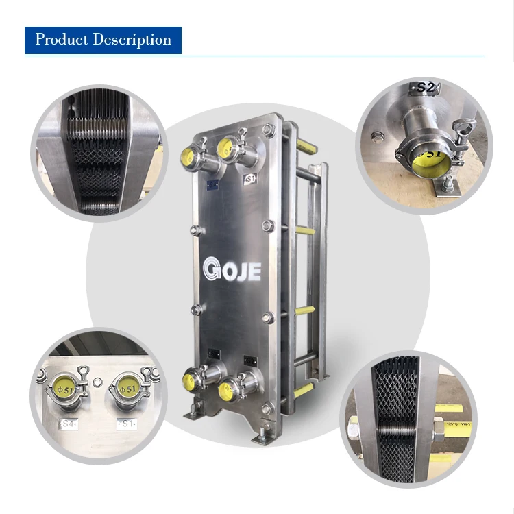 High Quality Milk Pasteurization Plate Heat Exchanger Food Grade Plate Heat Exchanger Customized